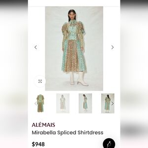 NWT Alemais Mirabella Spliced Shirtdress Maxi Dress Size 2